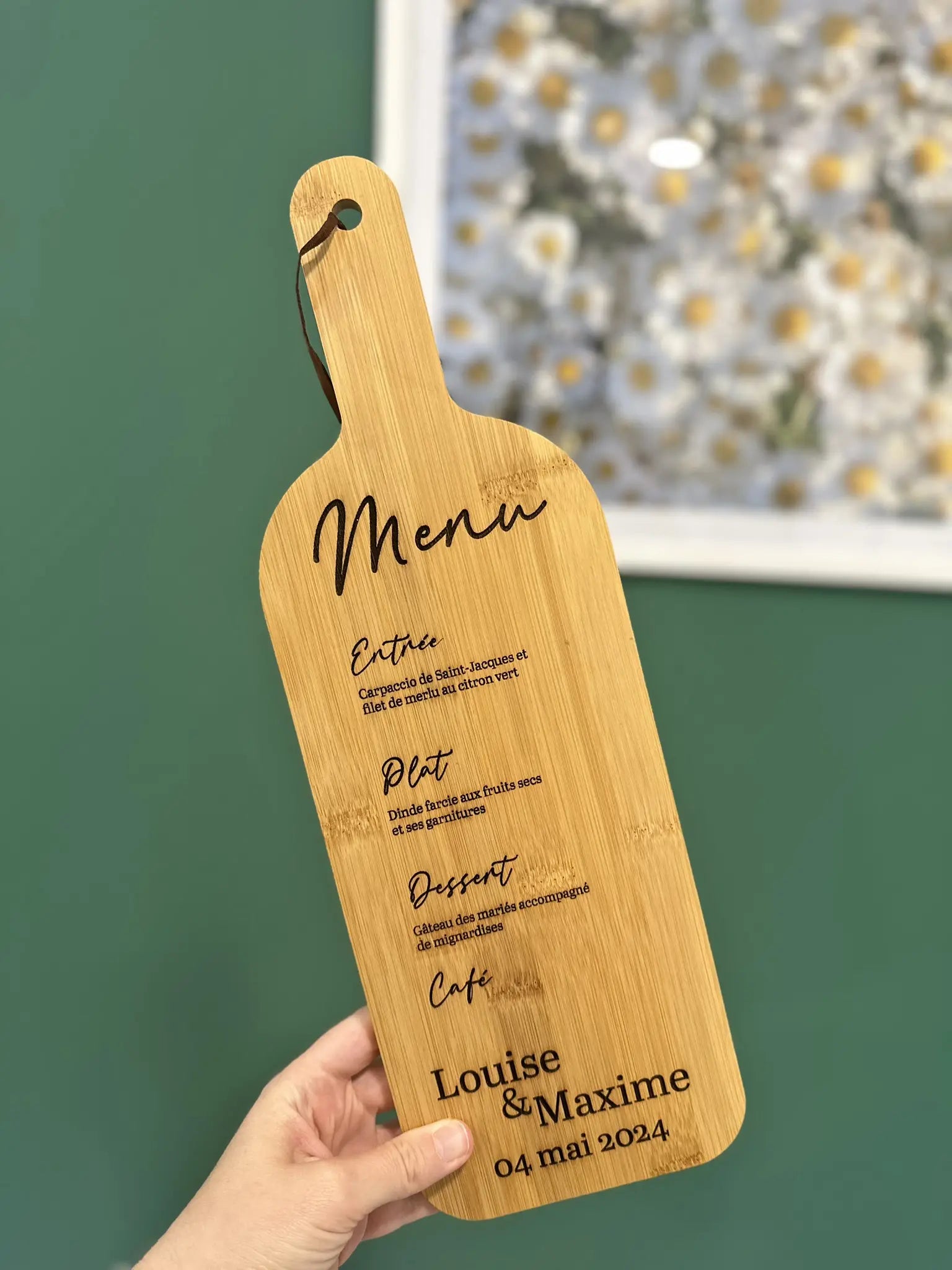 Planche en bois - Menu