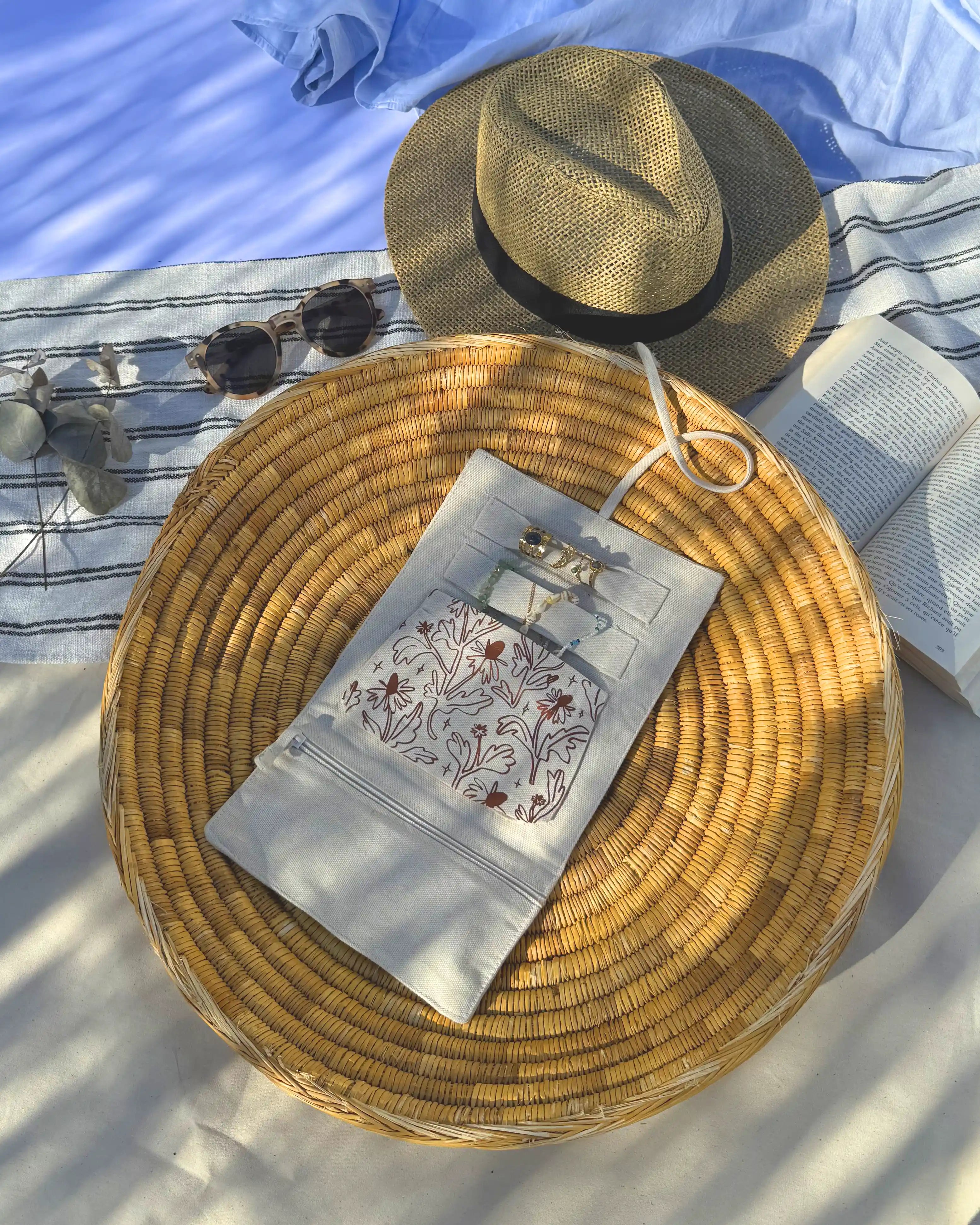 Trousse à bijoux de voyage - Modèle fleuri