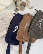Pochette velours côtelé