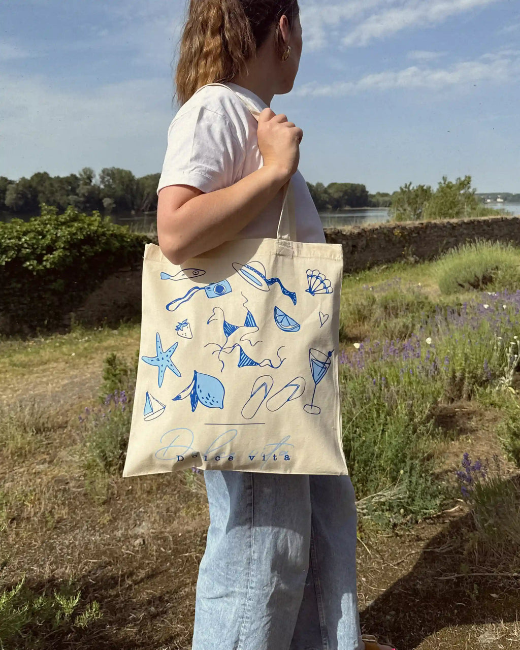 Totebag illustrations bicolore