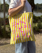 Totebag rayé "illustrations"